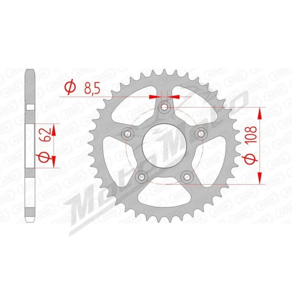 AFAM Steel Standard Rear Sprocket 520 38-43 teeth