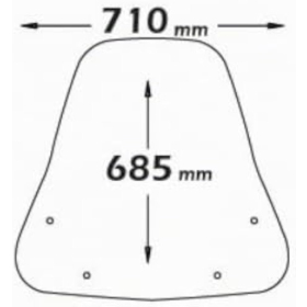 Issota Priekinis Stiklas Kymco Agility R12 Carry 50 2021-2024 Skaidrus 685x710mm
