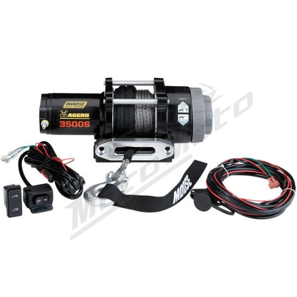 MOOSE OFFROAD- SNOW Aggro Winch Synthetic Rope 1587 kg Arctic Cat / Can-Am / Honda / John Deere / Kawasaki 250-1000cc 87-25