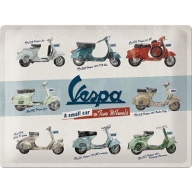 Metal tin sign VESPA MODELS 30x40