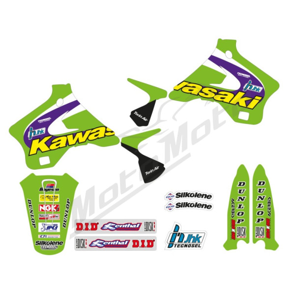 TECNOSEL Seat cover and sticker set Kawasaki KX 125-250 94-98