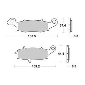 Sbs keraminės stabdžių trinkelės Kawasaki / Suzuki 500-1700cc 95-19