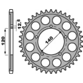 PBR Standard C45 Steel Rear Sprocket 4459 - 530 SUZUKI GSX 1400cc 2002-2007