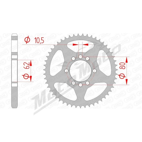 AFAM Steel Standard Rear Sprocket 428 49-53 teeth