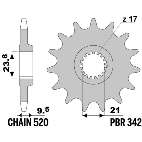 JT/PBR Grandinės komplektas 520HDS 14/51 Honda CR 250R 88-89