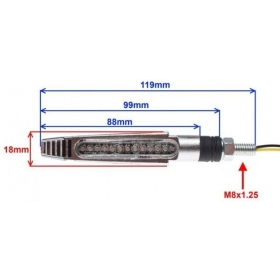 Universal turn signal CHROME / CARBON LED 1pc