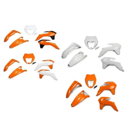UFO Plastic kit white / orange KTM EXC / EXC-F 14-16
