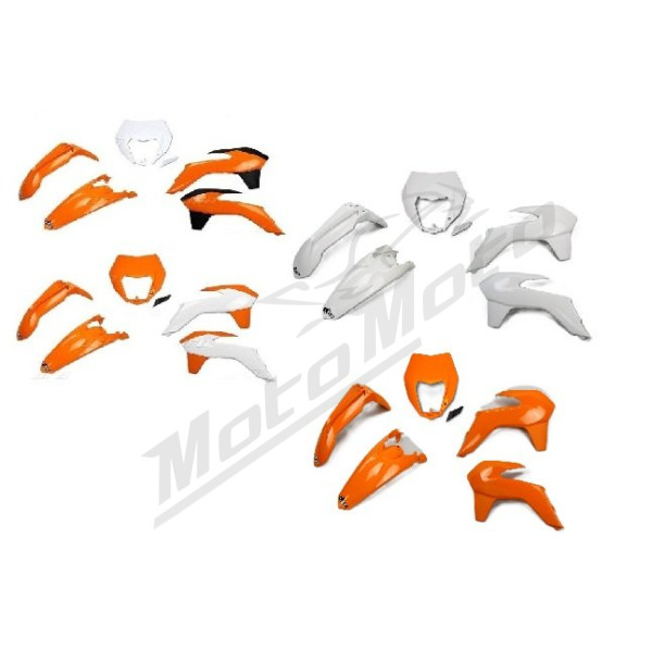 UFO Plastikų kompl. oranžinė / balta KTM EXC / EXC-F 14-16