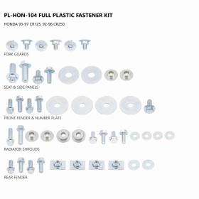 UFO Full Plastic Fastener Kit Honda CR 125-250cc 92-97