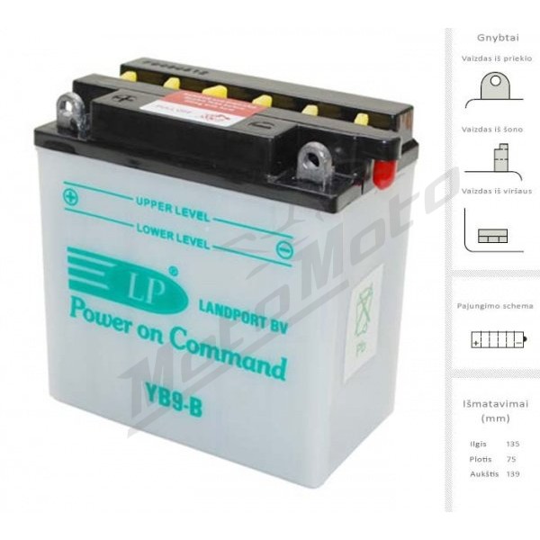 LANDPORT Battery 9 Ah 95A EN 12V LB9B