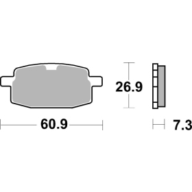 SBS Street 111CT Scooter Carbon Tech Organic Brake Pads Front Adly / Italjet / MBK / Yamaha / Peugeot 50-125 92-13
