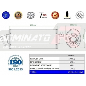 Exhaust kit Dominator OVAL APRILIA RSV4 RF 2015-2016