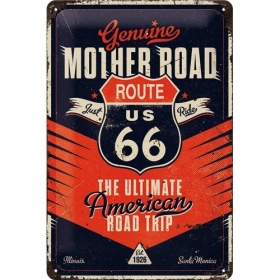 Metal tin sign MOTHER ROAD 66 20x30