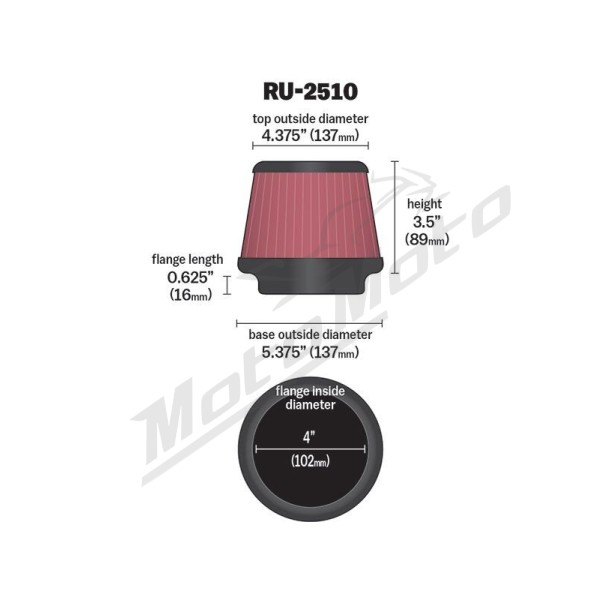 K&N Universal Air Filter Ø62mm