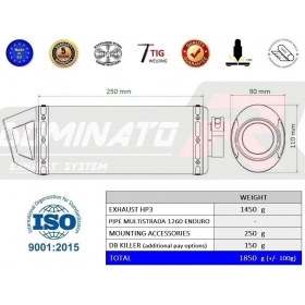 Exhaust silincer Dominator HP3 BLACK DUCATI Multistrada 1260 Enduro 2019-2020