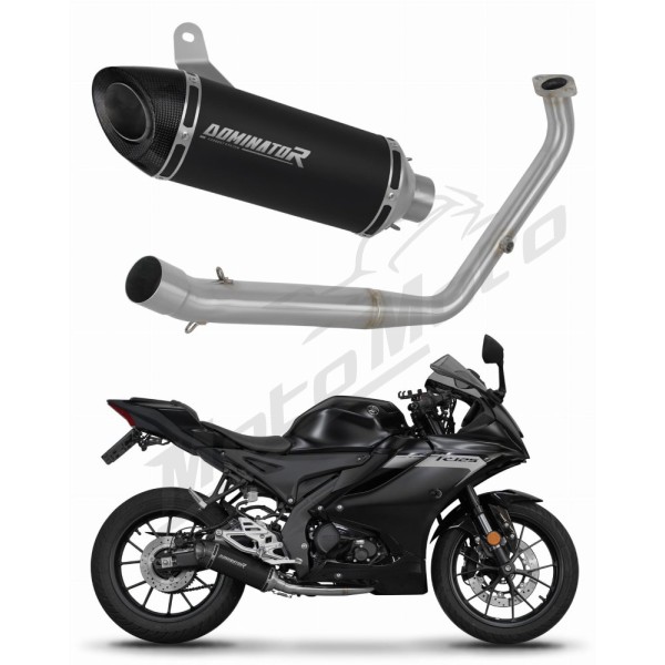 Yamaha YZF R125 2021-2024 (Euro 5) Dominator Full Exhaust System HP8 BLACK + dB killer