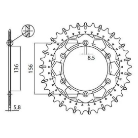 SUNSTAR SPROCKETS Rear Sprocket 520 Beta / Gas Gas / Husqvarna 125-610 78-19