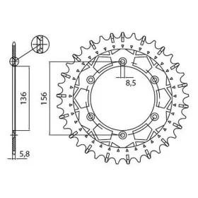 SUNSTAR SPROCKETS Rear Sprocket 520 Beta / Gas Gas / Husqvarna 125-610 78-19