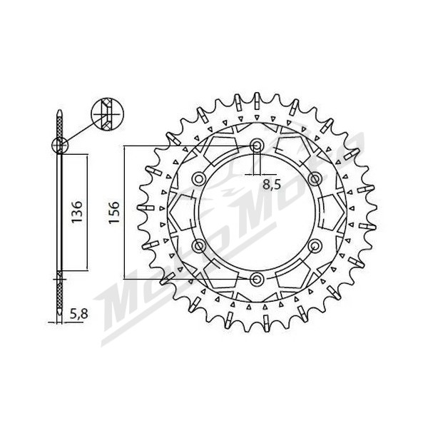 SUNSTAR SPROCKETS Rear Sprocket 520 Beta / Gas Gas / Husqvarna 125-610 78-19