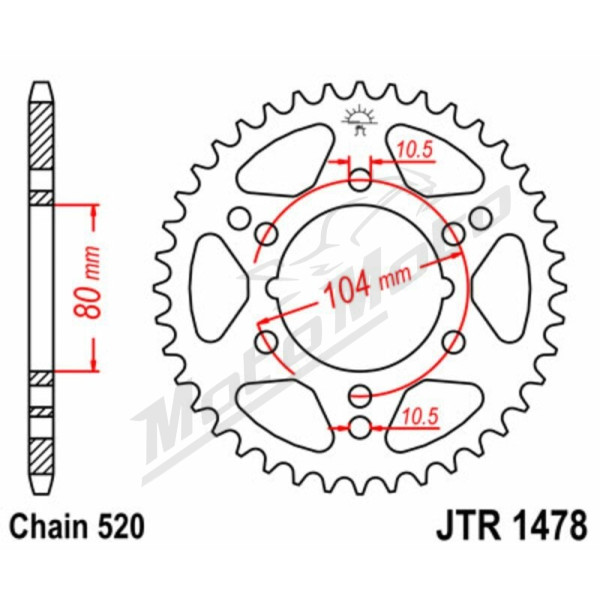 JT Grandinės komplektas 520X1R3 16/42 Kawasaki GPZ 400S 88-89