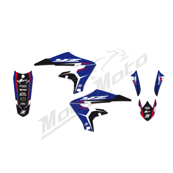 Blackbird lipdukų rinkinys + sėdynės užvalkalas Dream 4 mėlyna/juoda Yamaha YZ 125-250cc 2022