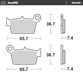 MOTO-MASTER Ceramic Rear Brake Pads Beta ALP / M4 / Urban 125-350 06-25