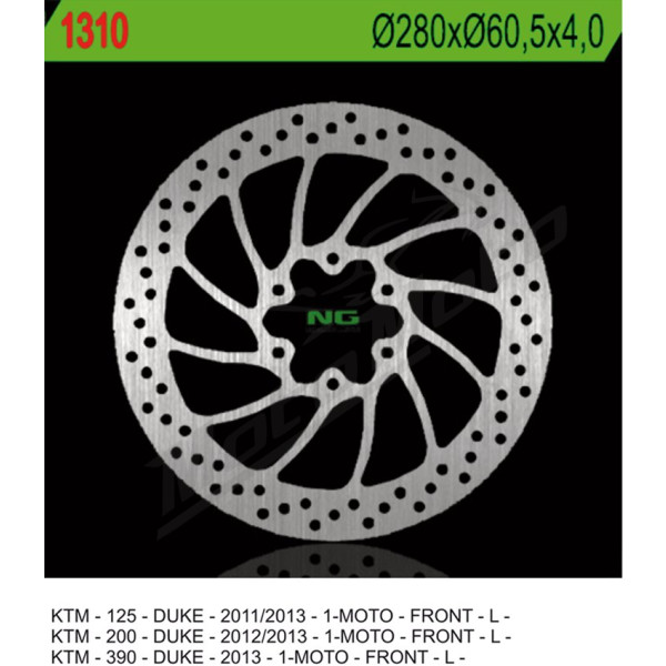 NG BRAKES Priekinis fiksuotas stabdžių diskas 280mm KTM Duke 125-390cc 11-14