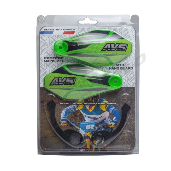 AVS RACING Handguards Kit with Aluminium supports Green