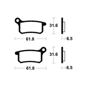TECNIUM MX/ATV Sintered Metal Brake pads - MO283 GasGas / Husqvarna / KTM 65-105cc 02-25