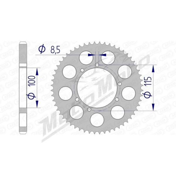 AFAM Aluminium Rear Sprocket 428 50-56 teeth