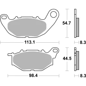 SBS CT Scooter Carbon Tech 229CT Organic Brake Pads Yamaha YP 125R ABS 2017