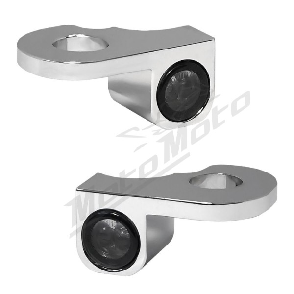 HEINZ BIKES NANO Series Handlebar Turn/Side Signals Chrome Harley Davidson FLHR / FLHTCU / FLHX / FLTRXS 1690/1923 03-20 