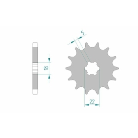 AFAM Steel Standard Front Sprocket 22501 - 530 15 teeth ​​​​​​​SUZUKI GT / T 500cc 71-77