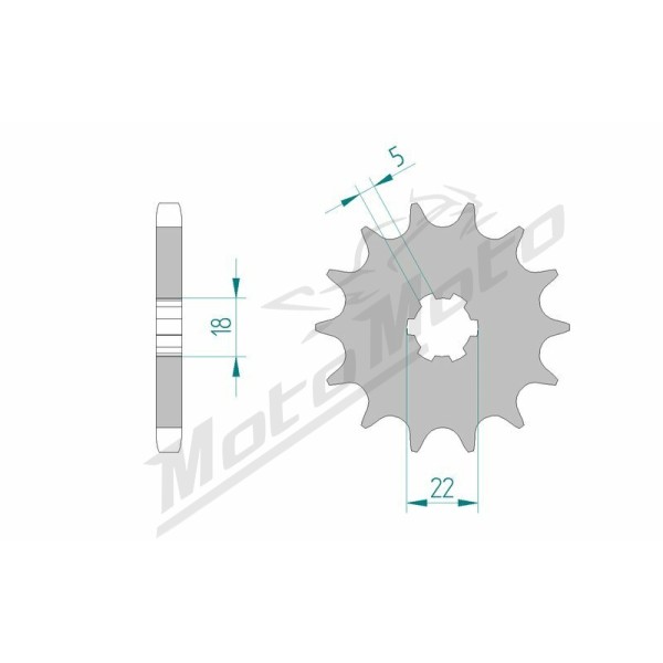 AFAM Steel Standard Front Sprocket 22501 - 530 15 teeth ​​​​​​​SUZUKI GT / T 500cc 71-77