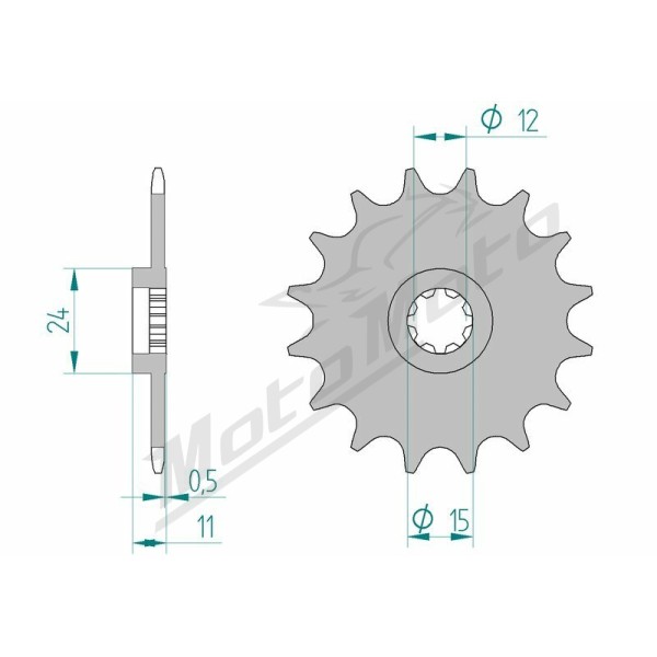 AFAM Steel Standard Front Sprocket 94100 - 415 11 teeth APRILIA AF1 50cc 85-96