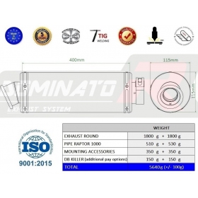 Exhausts kit Dominator Round CAGIVA RAPTOR 1000