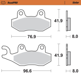 MOTO-MASTER RoadPro Sintered Metal Front Brake Pads Aprilia / Hyosung / Kawasaki / Suzuki / Triumph 125-1200 89-26 