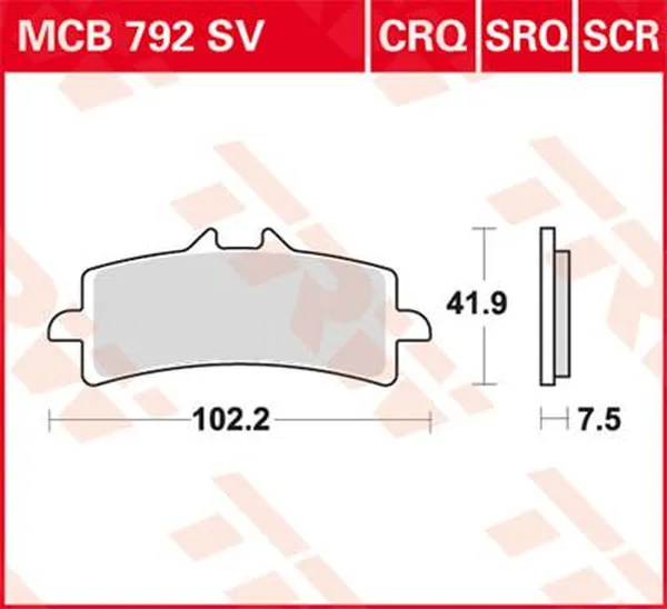TRW SCR Series Sindered Race Brake Pads Aprilia / Ducati / Kawasaki / KTM / MV Agusta / Norton / Suzuki / Triumph 600-1300cc 07-25