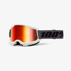 100% Goggles Strata 2 Grey - Red Mirror Lens - Gray/White