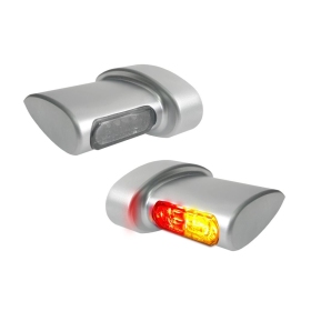 HEINZ BIKES Micro Rear Fender Flasher Satin Chrome 3in1 Harley Davidson FLD / FLHR / FLHT / FLHX / FLTRI / XL / XR 500/1977 93-24