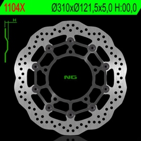 NG BRAKES 1104X plūduriuojantis stabdžių diskas SUZUKI DL / GSF / GSR / GSX / V-STROM / VZR 600-1800 06-24