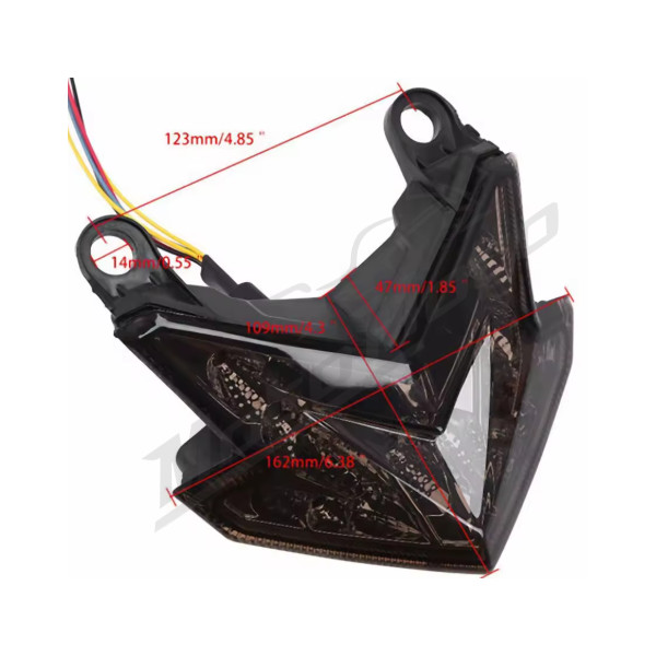 Galinis žibintas su posūkiais LED KAWASAKI Z 800 / ZX6R 2013-2018