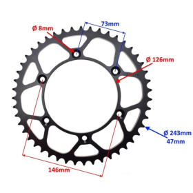DRC Rear sprocket 47 teeth Suzuki DRZ 400 2003
