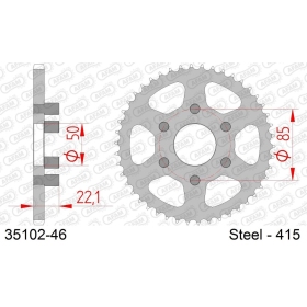 AFAM Steel Standard Rear Sprocket 415 46 teeth