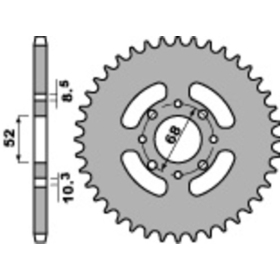 PBR Standard C45 Steel Rear Sprocket 802 - 428 50T