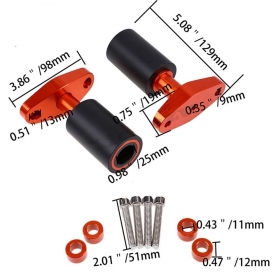 Frame sliders KTM DUKE 125 / 200 / 390 2012-2015 2pcs