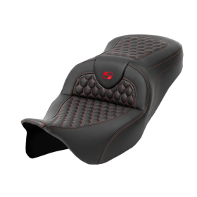 SADDLEMEN Roadsofa Honeycomb Seat Carbon Fiber Red Harley Davidson FLH / FLHT / FLHX / FLTRX / FLTRXSE 1584-1923 08-23
