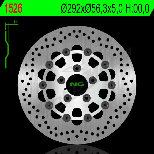 NG Rear Floating Brake Disc 292X56.3X5mm Harley-Davidson Softail 1690-1800cc 15-17