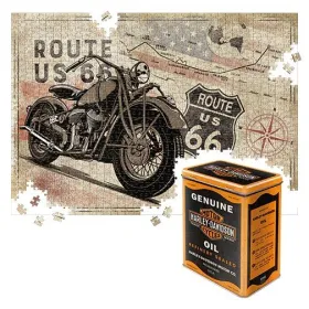 TIN BOX L PUZZLE H-D ROUTE 66 MAP 4 68x48cm