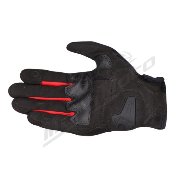 LS2 Atom Textile/Leather Men Gloves Black/Red